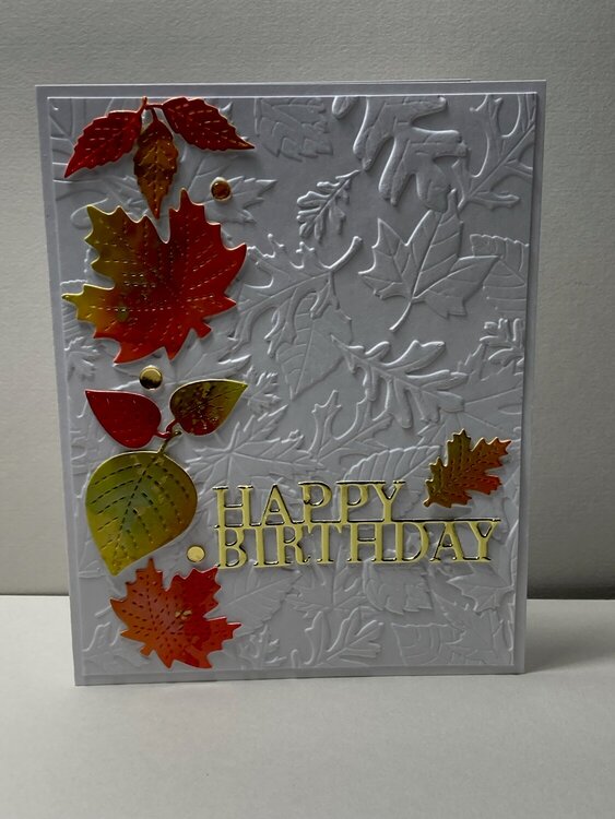 Falling Leaves Birthday Card - male or gender neutral