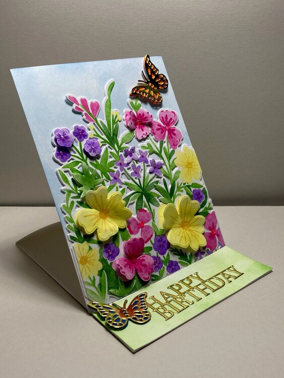 Garden easel birthday card for my sweet sister-in-law
