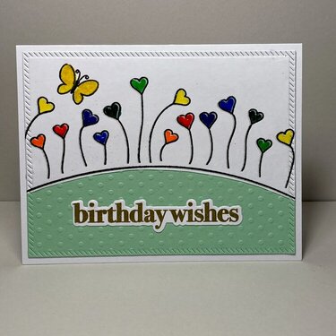 Happy Birthday cards - garden of hearts - 1 stamp set, 3 cards