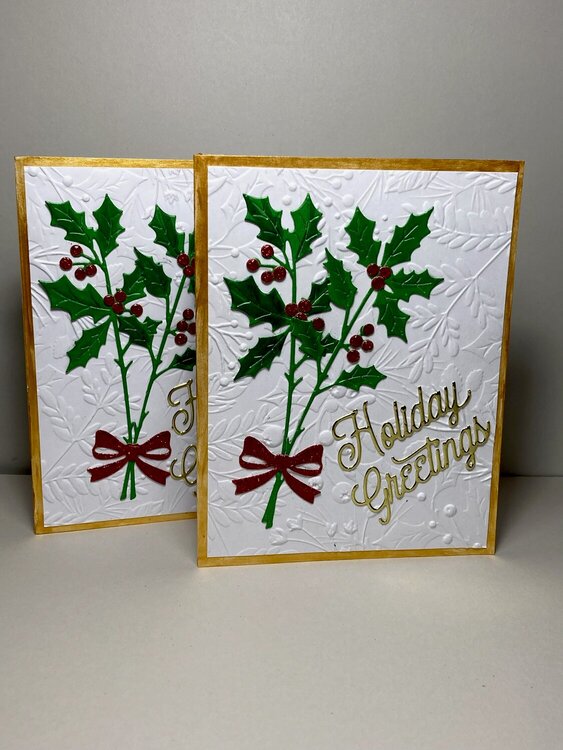Christmas Card #019a - Holly Holiday Greetings