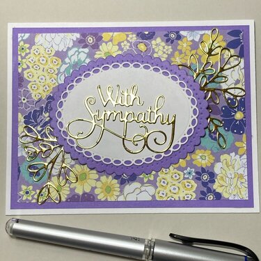 Sympathy card using floral pattern paper