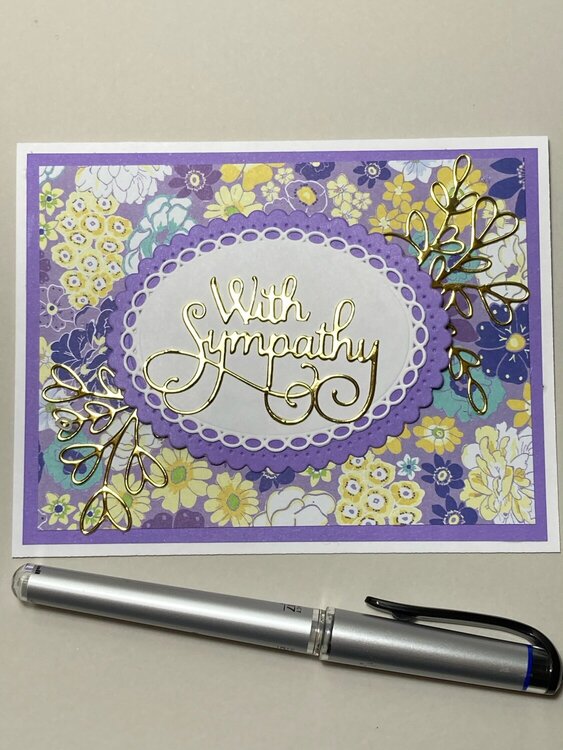 Sympathy card using floral pattern paper