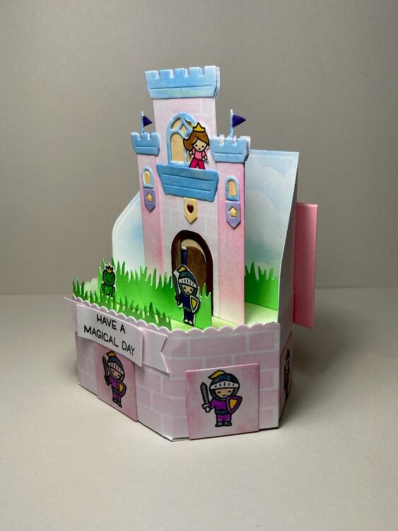 Pop up platform birthday card for my grandnieces 5th birthday 