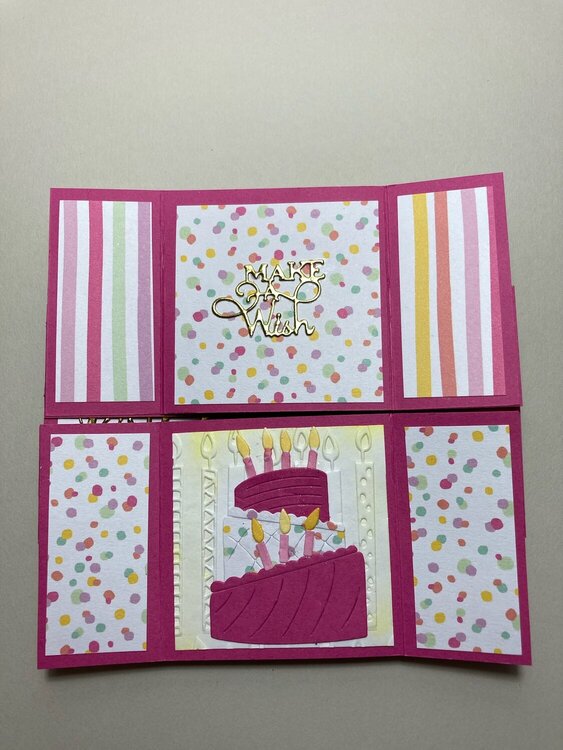 Never Ending Fun Fold card for my grandnieces 7th birthday