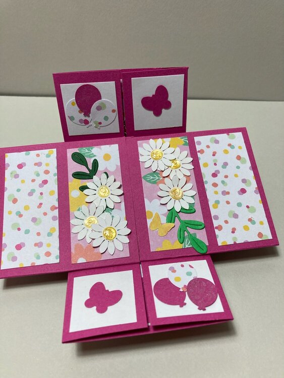 Never Ending Fun Fold card for my grandnieces 7th birthday