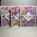 3 cards using up old pattern paper