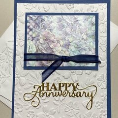 Card 1 of 6 using a single 6x6 pattern paper - Happy Anniversary 