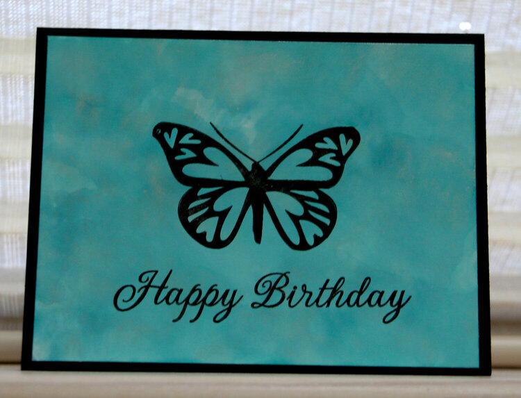 Happy Birthday Butterfly Alcohol Ink card