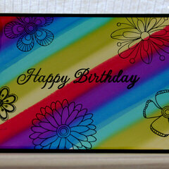 Happy Birthday Rainbow Flowers card