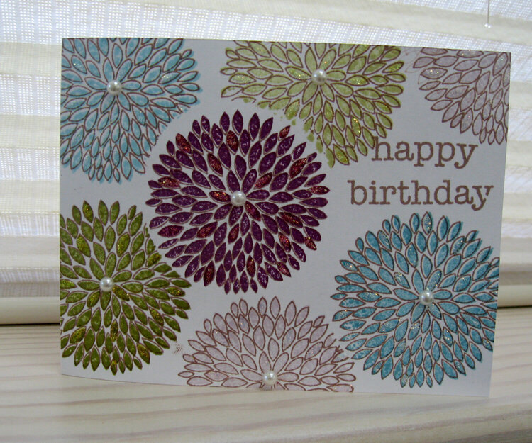 Birthday Stamped Blooms Card