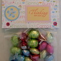 Easter Card and Candy - Kisses and chocolate eggs