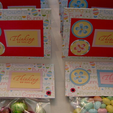 Easter Card and Candy - Jelly Beans and chocolate Kisses and Eggs