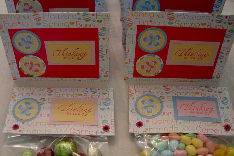 Easter Card and Candy - Jelly Beans and chocolate Kisses and Eggs