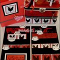 Rooster, Reminisce French Kitchen Silhouette Tin Recipe Card File, Complete Set