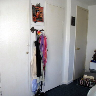 closets for bedroom, ribbon storage, LO display -messy
