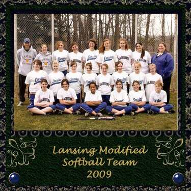 2009 Lansing Modified Softball Team