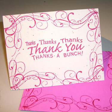 Pink thank you Card