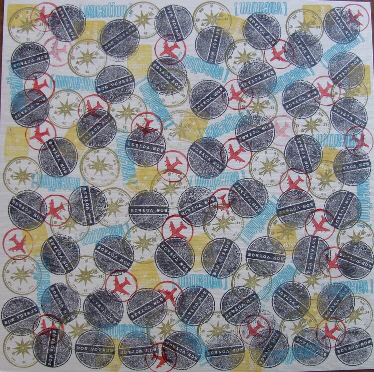 homemade patterned paper for April Counterfeit kit