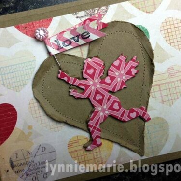 Paper Bag Heart Stitched Valentine