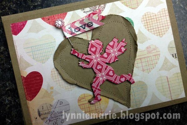 Paper Bag Heart Stitched Valentine