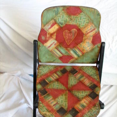 Vintage Paper Covered Wood Chair