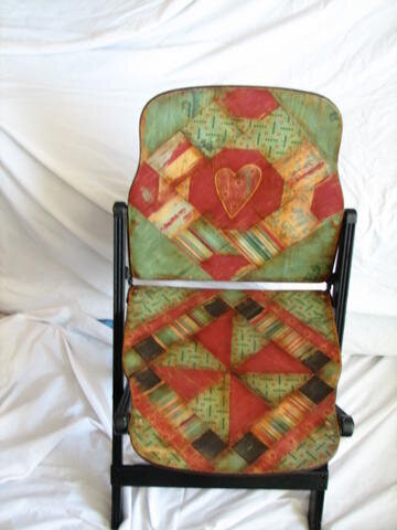 Vintage Paper Covered Wood Chair