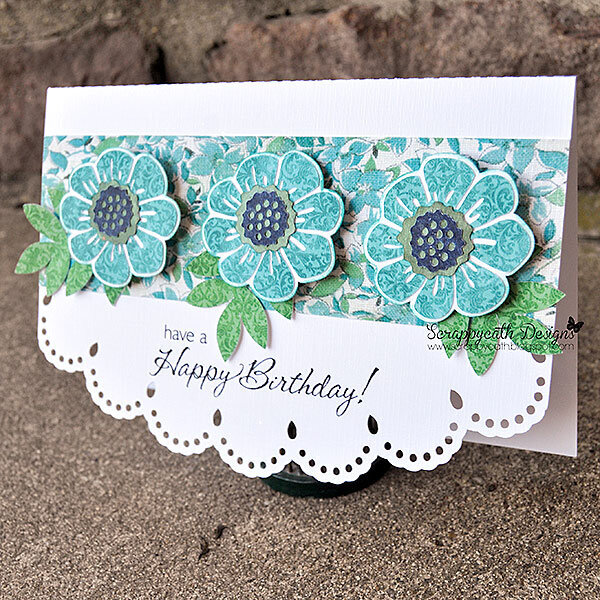 Flower Scallop Birthday Hybrid Card
