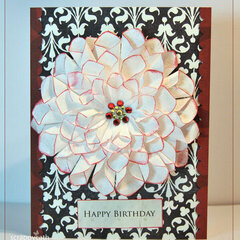 Big Blingy Flower Bday Card