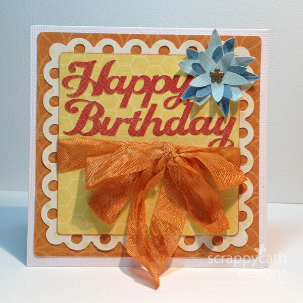 Happy Birthday Scallop Square Hybrid Card