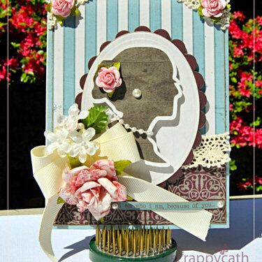 Silhouette Lady Vintage Card