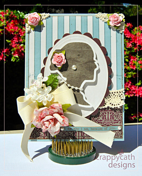 Silhouette Lady Vintage Card