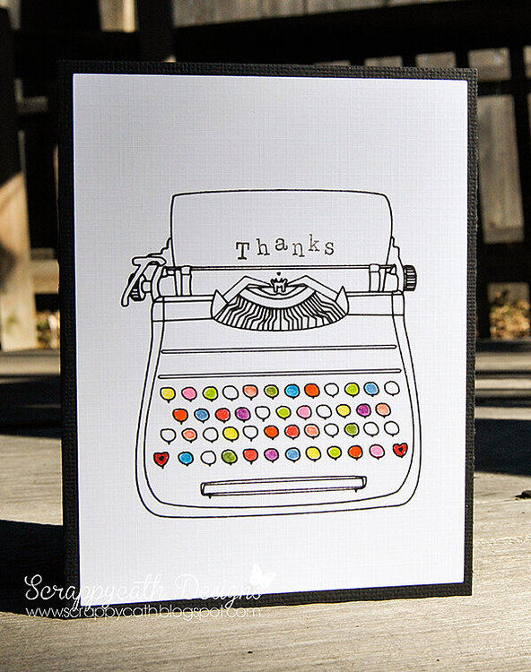Sketch Typewriter Card White