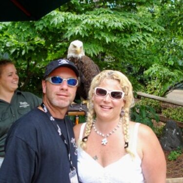HUBBY AND ME AT BUSCH GARDENS