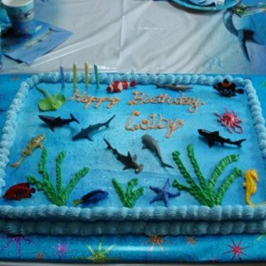 OCEAN/SHARK CAKE FOR COLBY&#039;S FOURTH BD