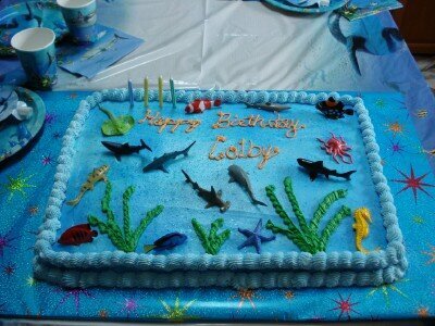 OCEAN/SHARK CAKE FOR COLBY&#039;S FOURTH BD