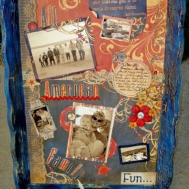 ALTERED TRAY RED WHITE AND BLUE ~ALL AMERICAN FAMILY~