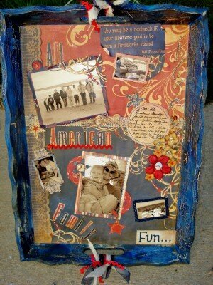 ALTERED TRAY RED WHITE AND BLUE ~ALL AMERICAN FAMILY~