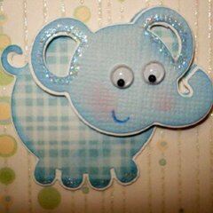 Elephant on card close up
