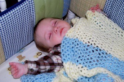 Dusty sleeping with his blankie