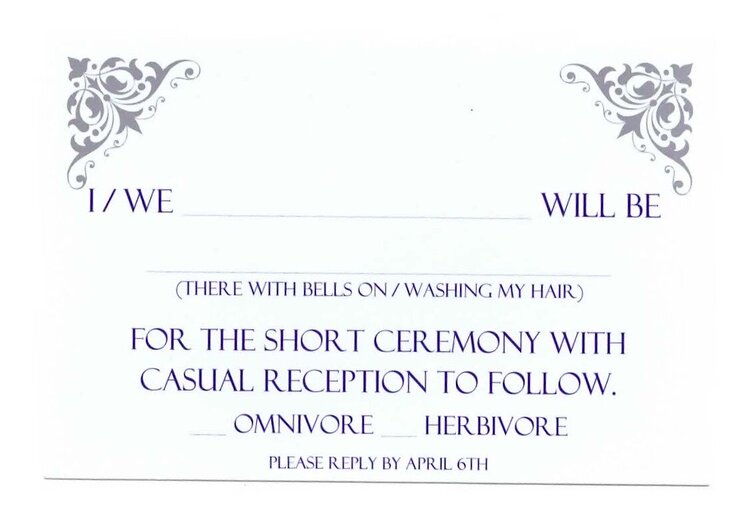 RSVP card for wedding