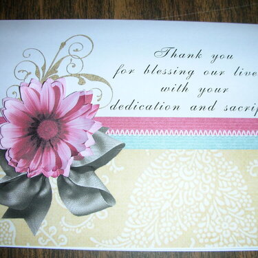 Card for a wounded soldier