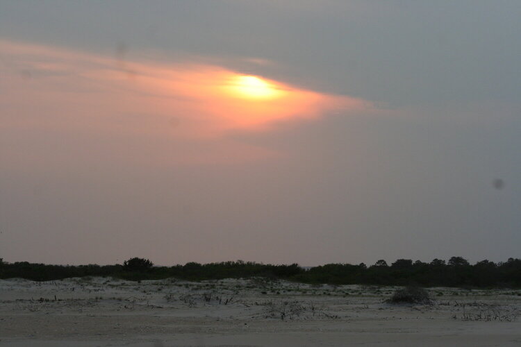Sun setting over the dunes