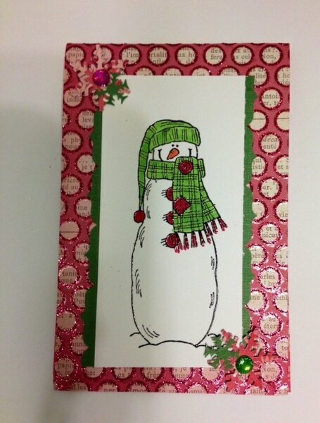 Glitter snowman card