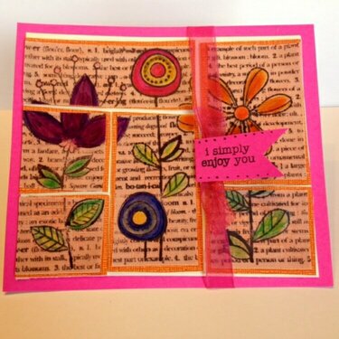 Stamp and dash floral card