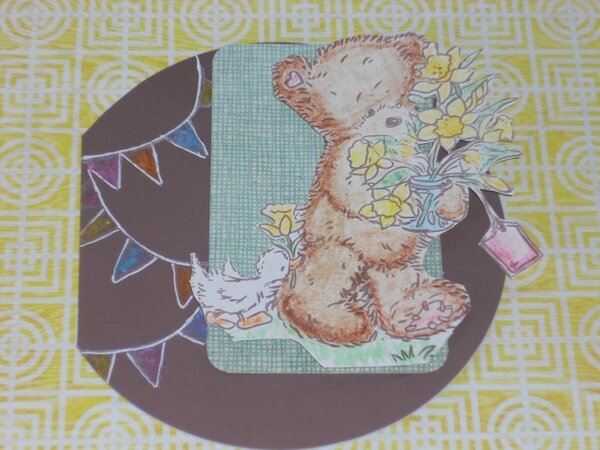 Card for the crayon and stamping challege