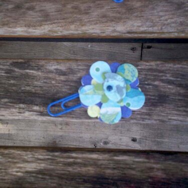 Blue flower altered paperclip