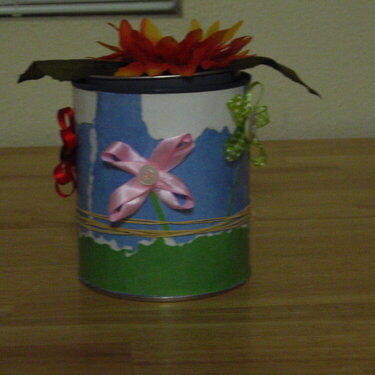 flower altered paint can