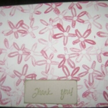 Thank You Card-Red Floral