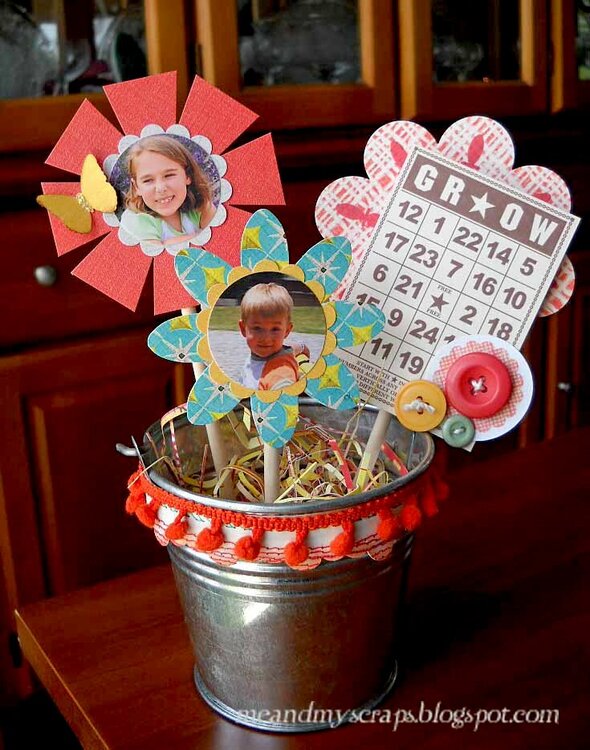 Altered flower pot {Aug Kraft Girl Kits}