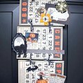 Halloween wall hanging {Jenni Bowlin bingo cards}